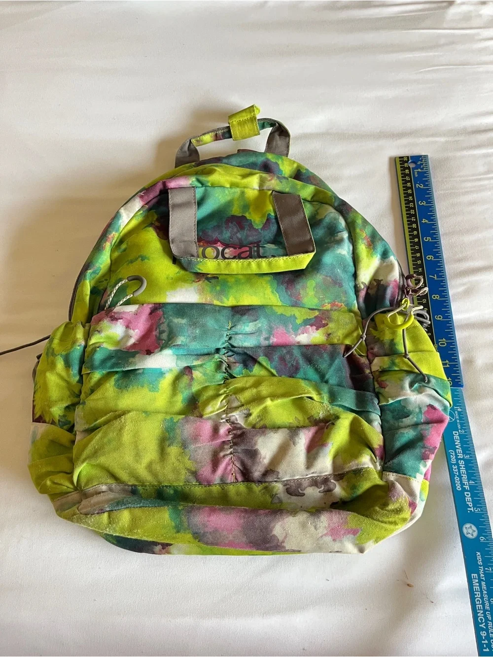 PUMA Procat Green Watercolor Tie Dye Multi-Pocket Backpack Rucksack